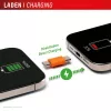 Displex Phone-to-Phone Notladegerät, USB-C auf USB-C, Mini-Stecker + Flex-Kabel, kompaktes 2er-Set