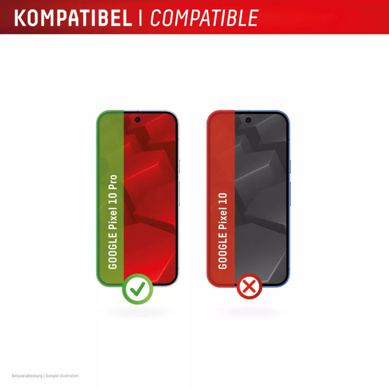 Displex Displayschutzglas + Hülle für Google Pixel 10 Pro, Eco-Montagerahmen, kratzfest