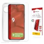 Screen protector + case e.v.i. for Google Pixel 9 mit Eco-Montagerahmen, gehärtetes Glas, transparent, kratzfest