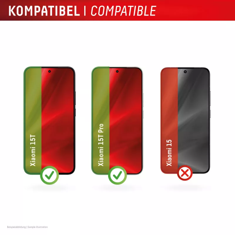 Tempered Smart Glass Screen Protector e.v.i. für Xiaomi 15T / 15T Pro (9H), Montageaufkleber, transparent