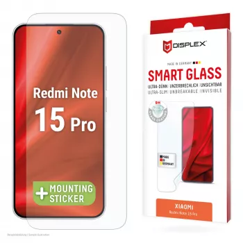 Tempered Smart Glass Displayschutz e.v.i. für Xiaomi Redmi Note 15 Pro (9H), Montageaufkleber, transparent, 1 Stück