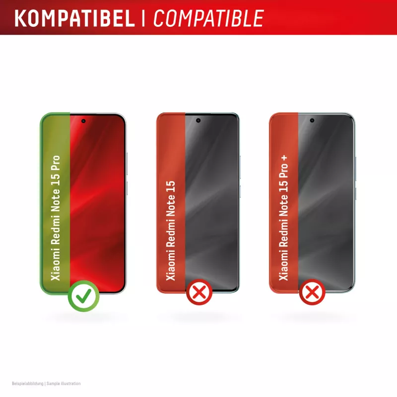 Tempered Smart Glass Displayschutz e.v.i. für Xiaomi Redmi Note 15 Pro (9H), Montageaufkleber, transparent, 1 Stück