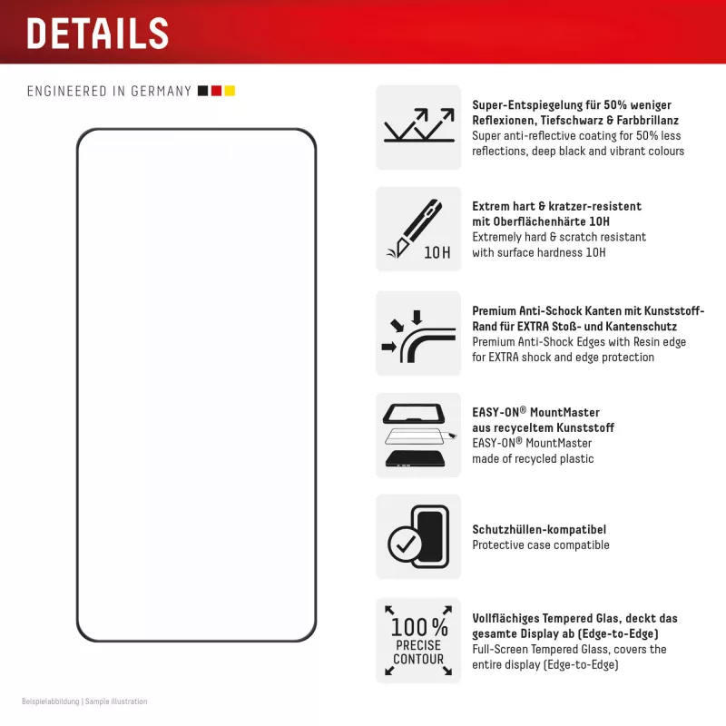 Displex Premium Bildschirmschutz (Full Abdeckung, 10H) für Samsung S26 Ultra, Full Abdeckung