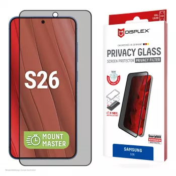 Displex Sichtschutz-Displayschutzglas (10H) für Samsung S26, Blickschutzfilter