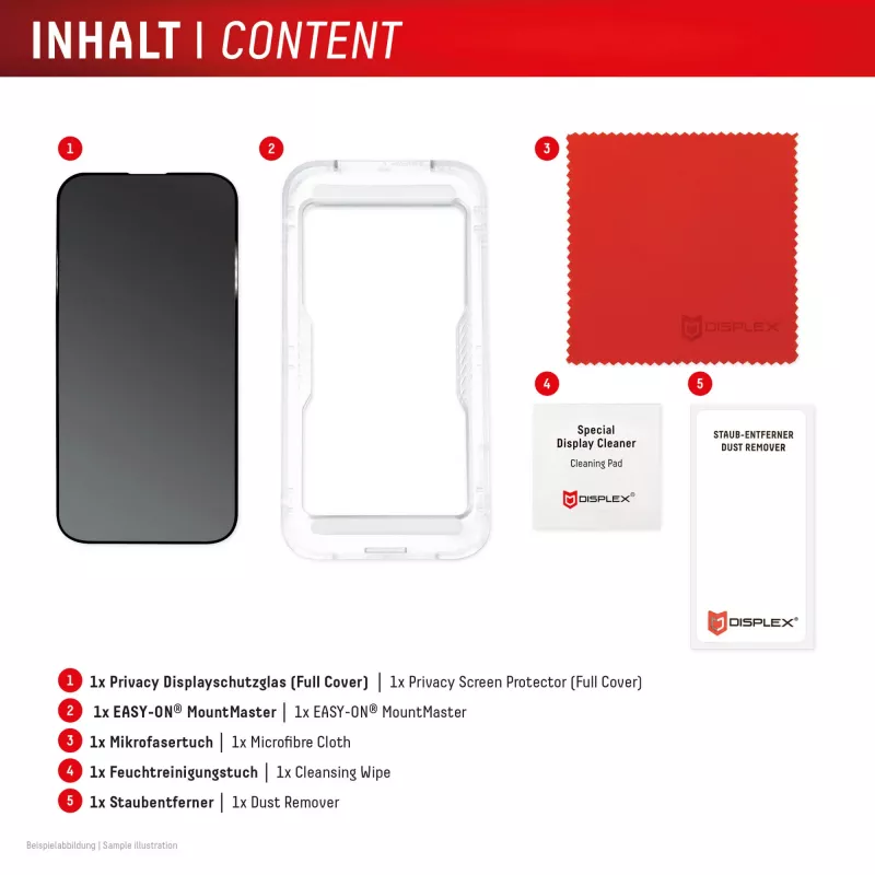 Displex Privacy Screen Protector (10H) für Samsung S26+, Privacy Filter