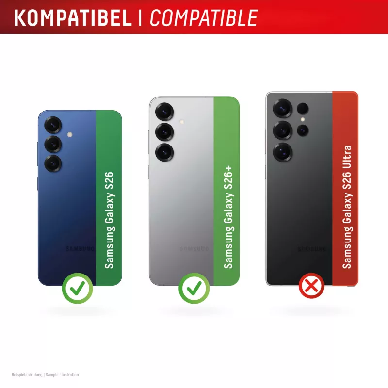 Kameralinsen-Glasschutz e.v.i. für Galaxy S26 / S26+, Gehärtet 10H, Vollabdeckung, Quick Mount, 2er-Pack
