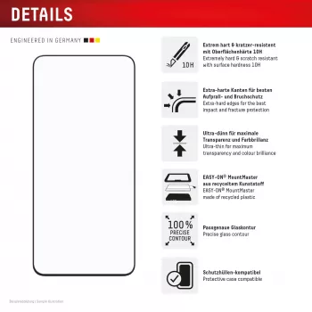 Displex Premium Displayschutzfolie (Vollabdeckung, 10H) für Samsung A57, Vollabdeckung