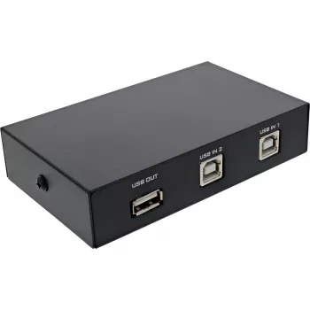 InLine USB 2.0 Schalter manuell, USB-A-Gerät an 2 Computer