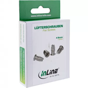 Schraube für Lüfter InLine 5,0×10,0 mm vernickelt, 4er-Pack