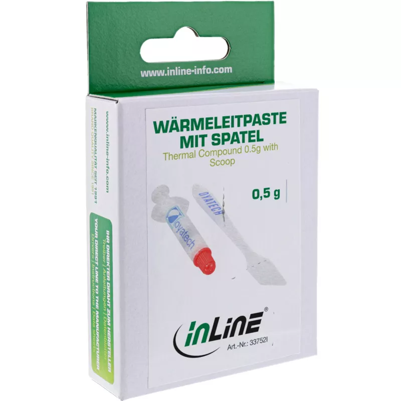 Wärmeleitpaste InLine 0,5 g mit Applikatorspatel — Wärmeleitpaste für CPUs und GPUs