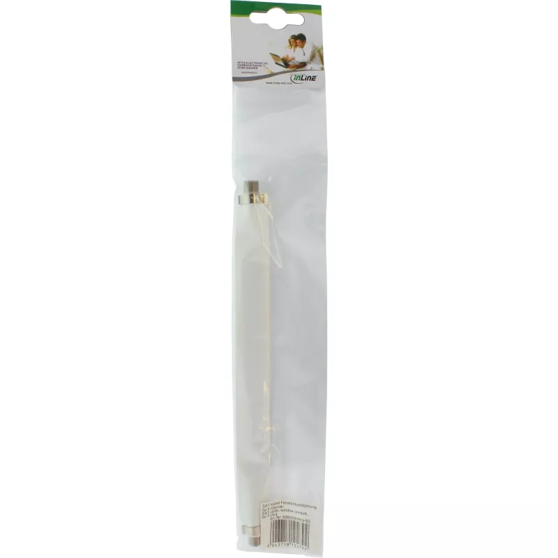 Fensterdurchführung für SAT-Kabel InLine F-Stecker Stecker–Stecker, weiß, 21×220×13 mm
