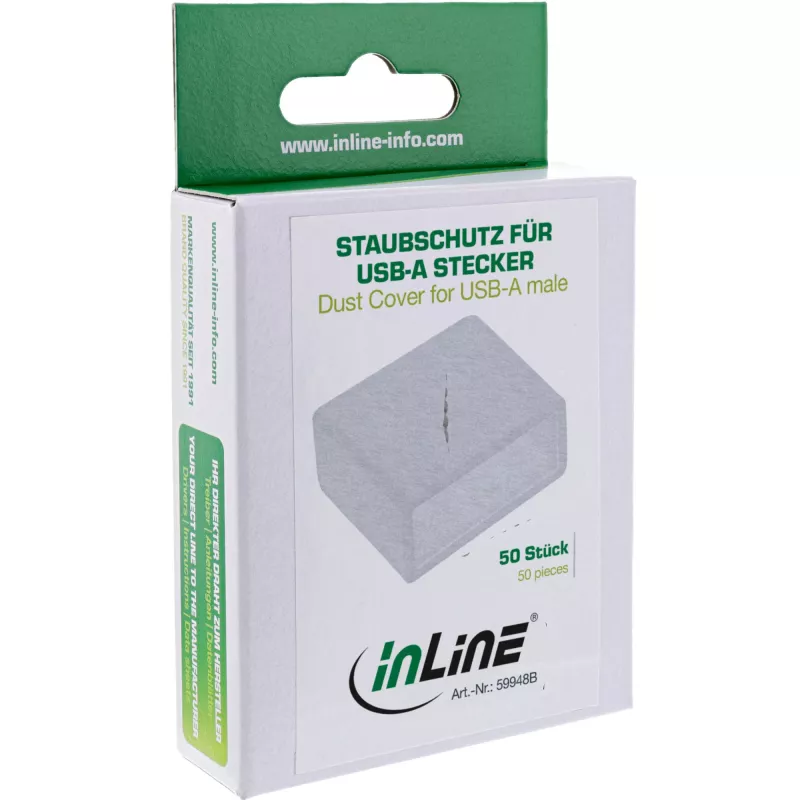 InLine Staubschutzkappe für USB-A-Stecker, weiß, 50 Stk.