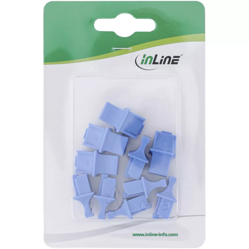 InLine Staubschutzkappe für RJ45-Buchse, blau, 10 Stk.