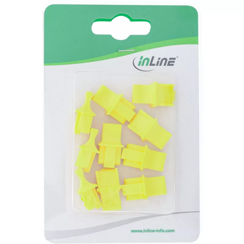 InLine Staubschutzkappe für RJ45-Buchse, gelb, 10 Stk.