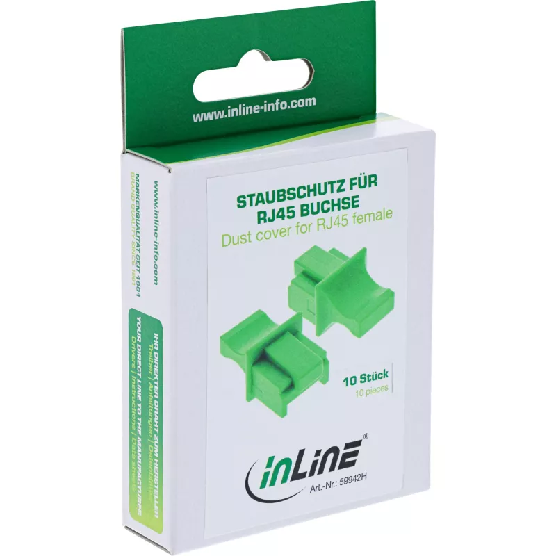 InLine Staubschutzkappe für RJ45-Buchse, grün, 10 Stk.