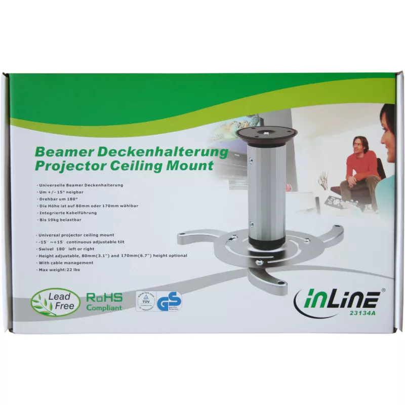 Projektorhalterung InLine 23134A Höhe 130/200 mm max. 10 kg