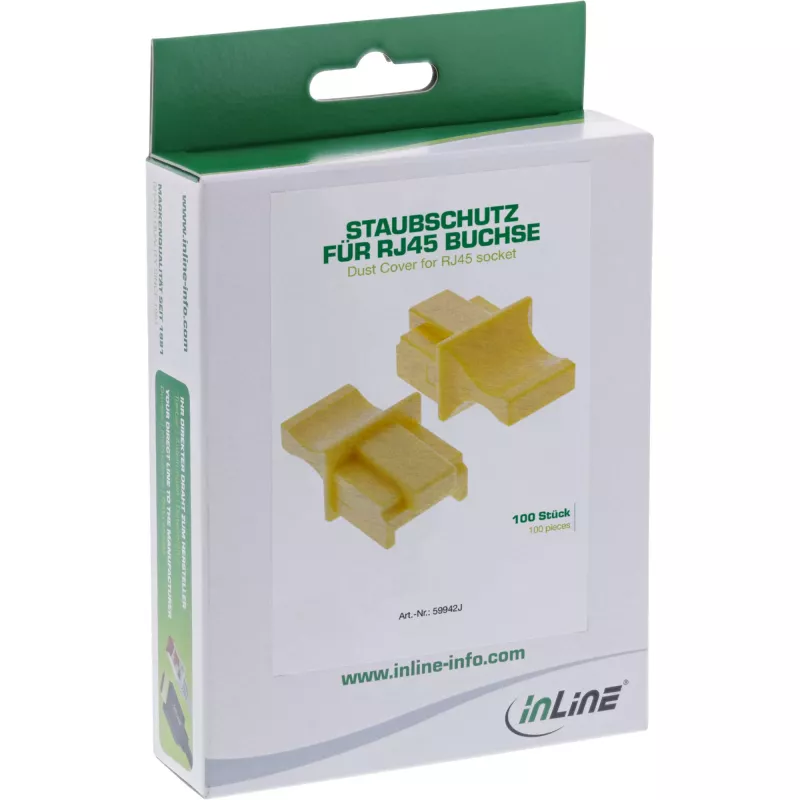 InLine Staubschutzkappe für RJ45-Buchse, gelb, 100 Stk.