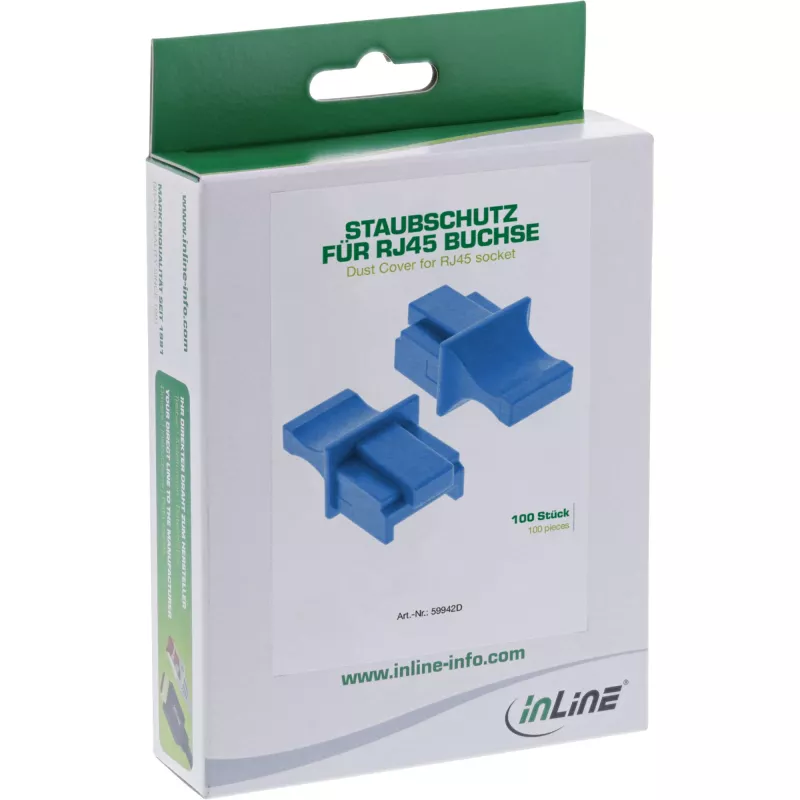 InLine Staubschutzkappe für RJ45-Buchse, blau, 100 Stk.