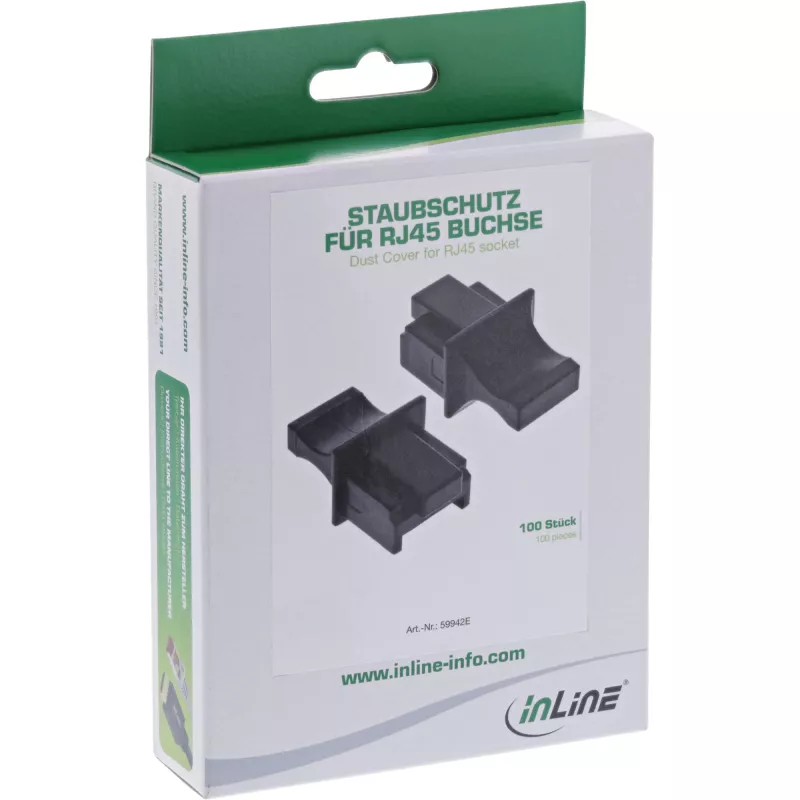 InLine Staubschutzkappe für RJ45-Buchse schwarz 100 Stück 59942E