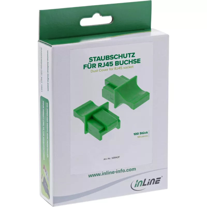 InLine Staubschutzkappe für RJ45-Buchse, grün, 100 Stk.