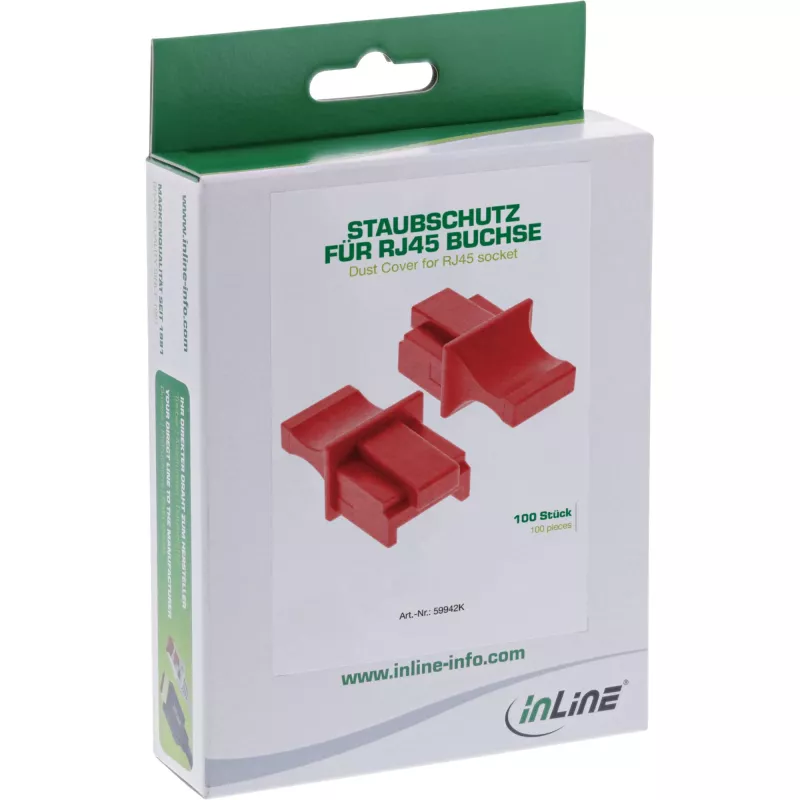 InLine Staubschutzkappe für RJ45 Buchse, rot, 100 Stk.