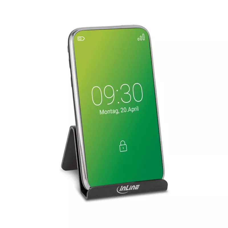 InLine Smartphone- und Mobiltelefonständer für den Schreibtisch, passive Halterung, Schwarz