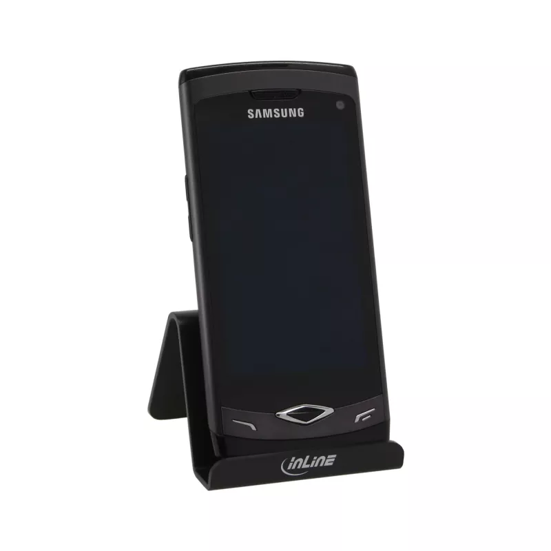 InLine Smartphone- und Mobiltelefonständer für den Schreibtisch, passive Halterung, Schwarz
