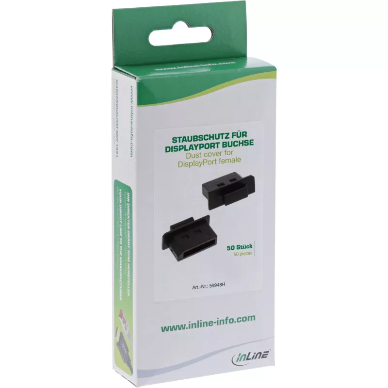 InLine Staubschutzkappe für DisplayPort-Buchse, schwarz, 50 Stk.
