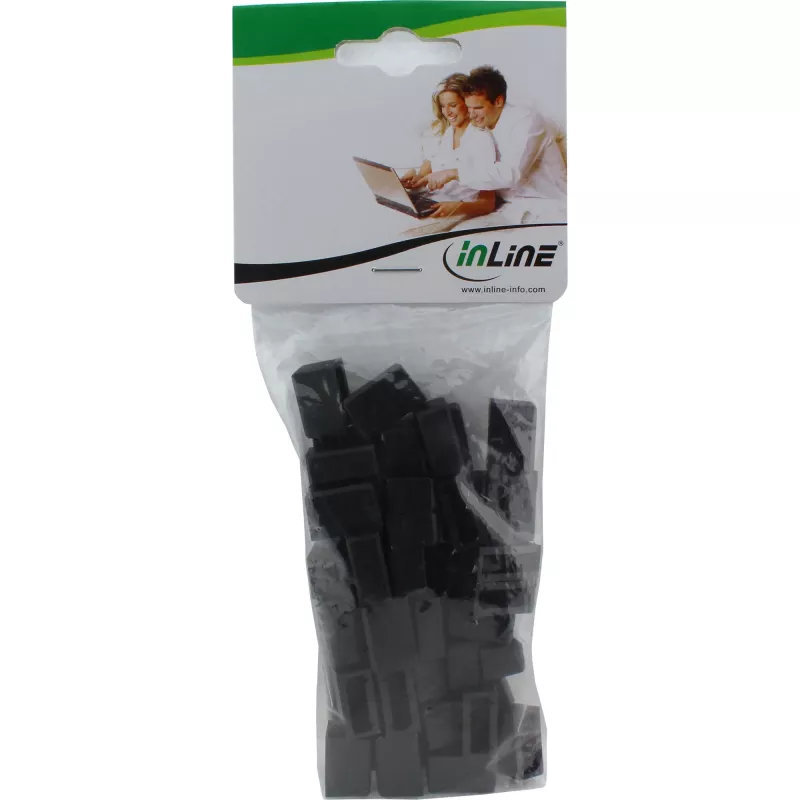 InLine Staubschutzkappe für DisplayPort-Stecker, schwarz, 50 Stk.