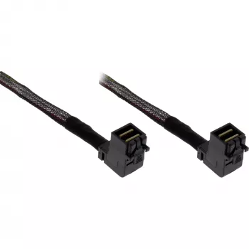Mini-SAS-HD-Kabel InLine SFF-8643 auf SFF-8643, beidseitig abgewinkelt, Sideband, 1 m