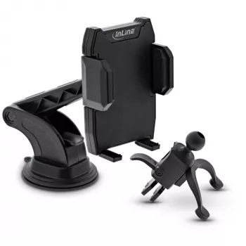 InLine ONE CLICK EASY II Auto-Smartphone-Halterung — universelle passive Halterung, schwarz