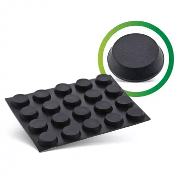 InLine Gummifüße 20 Stück Packung schwarz, flache Form 1,2 cm, Gummi, Schwarz