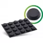 InLine Gummifüße 20 Stück Packung schwarz, flache Form 1,2 cm, Gummi, Schwarz