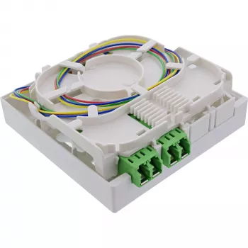 InLine FTTH-Anschlussdose vorkonfektioniert 4x LC/APC 9/125µm 20m