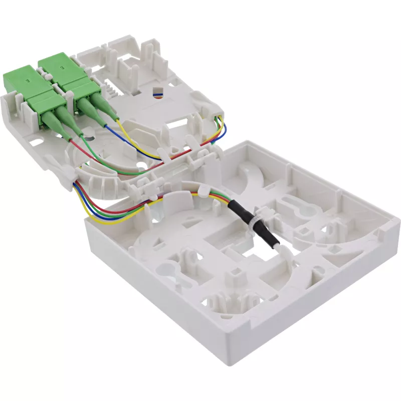 InLine FTTH-Anschlussdose vorkonfektioniert 4x LC/APC 9/125µm 20m