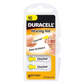 Duracell Hörgerätebatterie DA10 Einwegbatterie
