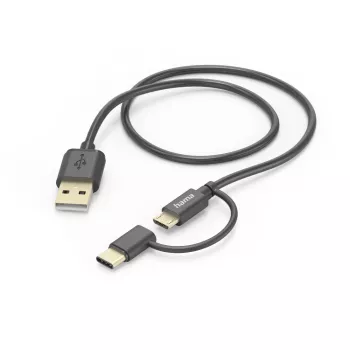Hama 00201533 USB-Kabel USB 2.0 1 m USB A Micro-USB B Schwarz