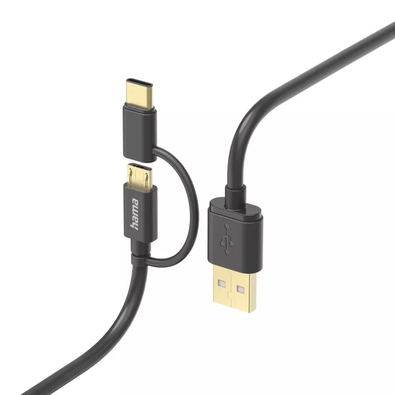 Hama 00201533 USB-Kabel USB 2.0 1 m USB A Micro-USB B Schwarz