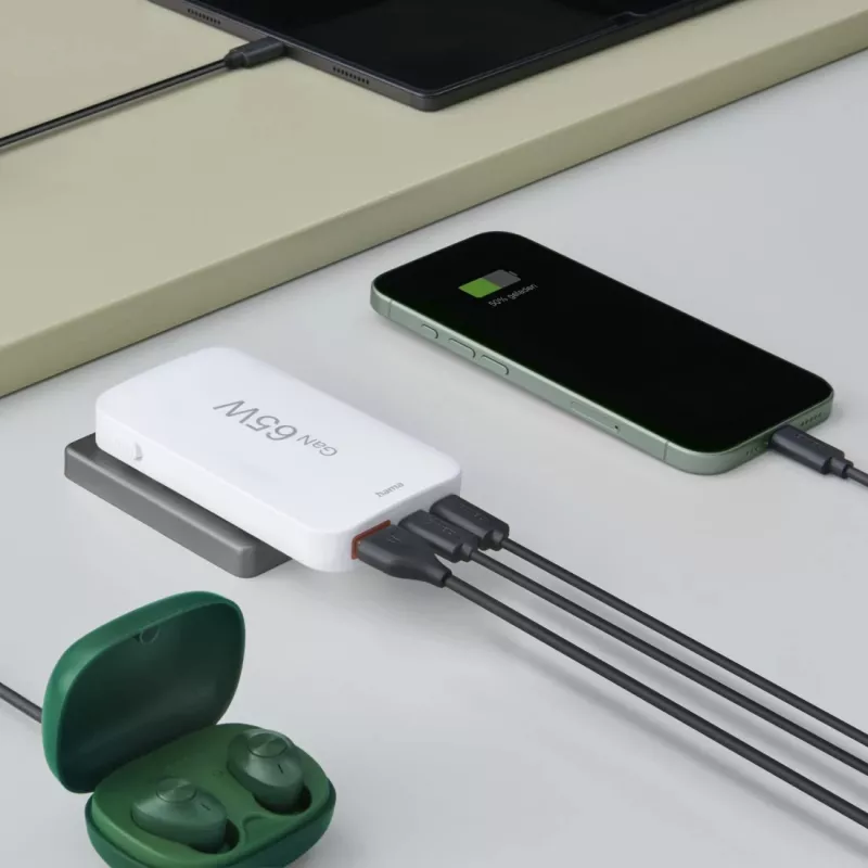 Hama 00125144 mobiles Ladegerät Headset, Laptop, Powerbank, Smartphone, Tablet Weiß AC Schnellladung Indoor