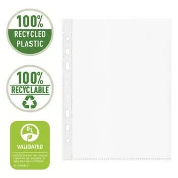 Esselte Recycle Pocket A5, 150 x 210 mm (A5), Transparent, Polypropylen (PP), Quer-/Hochformat, oben, 0,07 mm