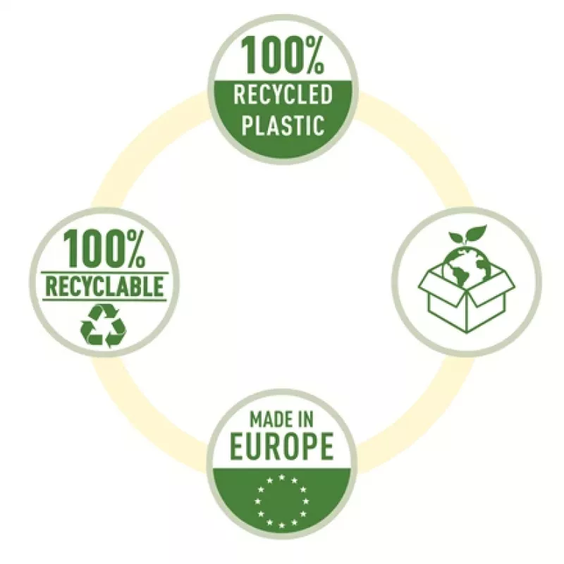 Esselte Recycle Pocket A5, 150 x 210 mm (A5), Transparent, Polypropylen (PP), Quer-/Hochformat, oben, 0,07 mm