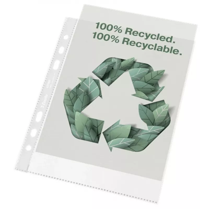 Esselte Recycle Pocket A5, 150 x 210 mm (A5), Transparent, Polypropylen (PP), Quer-/Hochformat, oben, 0,07 mm