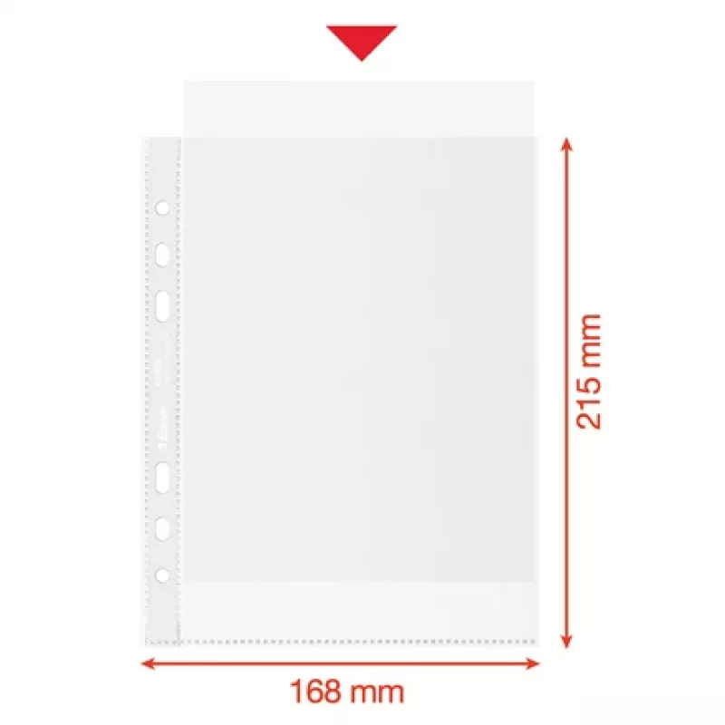 Esselte Recycle Pocket A5, 150 x 210 mm (A5), Transparent, Polypropylen (PP), Quer-/Hochformat, oben, 0,07 mm