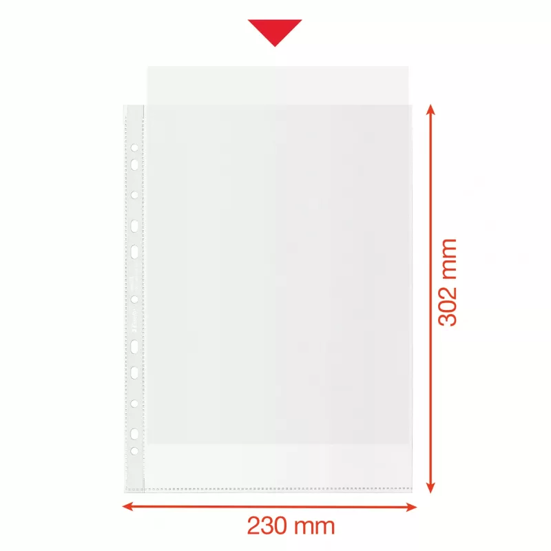 Esselte Recycle Pocket A4, 210 x 297 mm (A4), Transparent, Polypropylen (PP), Hochformat, Oben, 0,07 mm