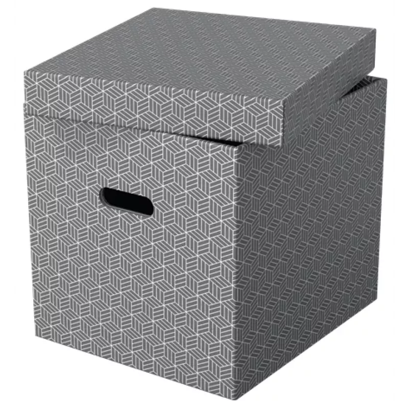 Esselte Home Storage Box Cube, 3er-Pack, Karton, Grau, 320 mm, 315 mm, 365 mm, 850 g
