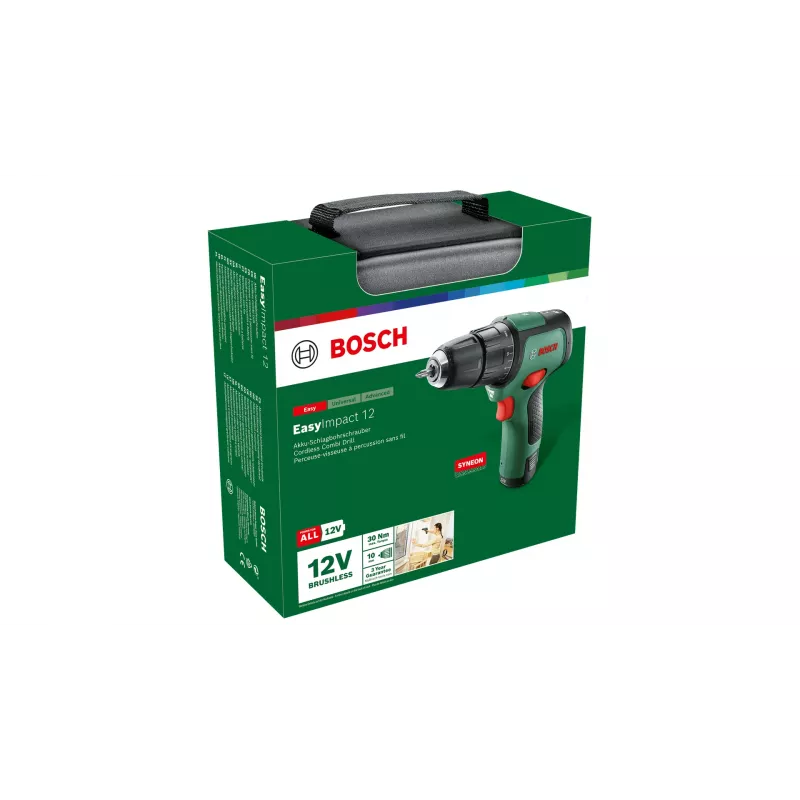 Bosch EasyImpact 12 1300 U/min Schlüssellos 1 kg Schwarz, Grün