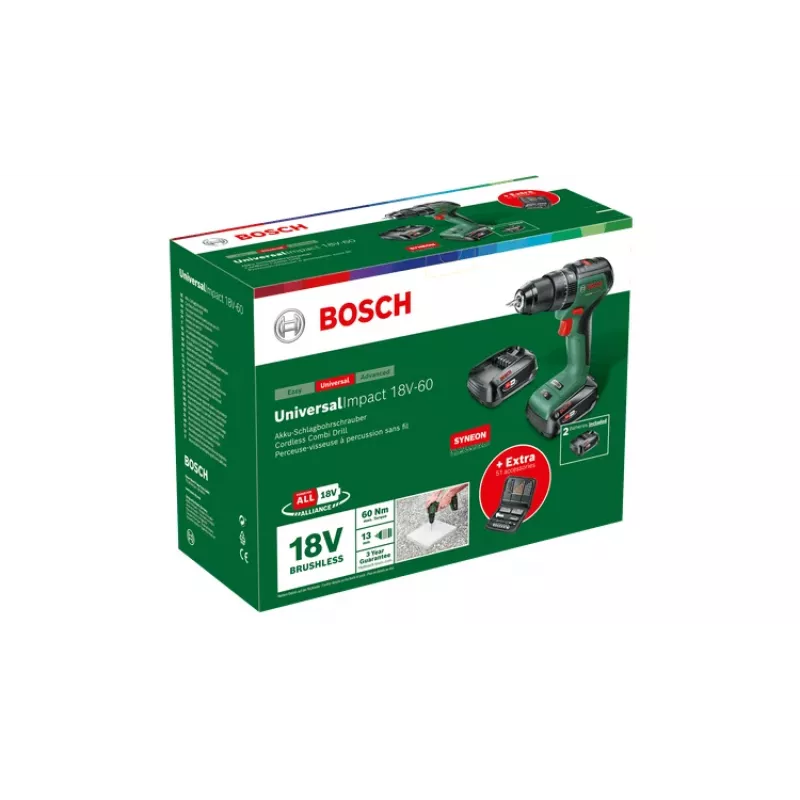 Bosch 0 603 9D7 106 Bohrmaschine 1900 U/min Schlüssellos 1,3 kg Schwarz, Grün
