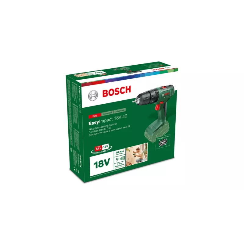 Bosch EasyImpact 18V 40 1630 RPM Schlüssellos 1.4 kg Grün