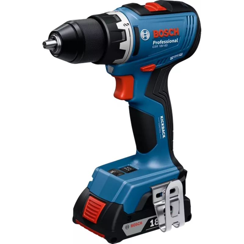 Bosch GSR 18V-65 Professional 2100 U/min Bohrschlüssel 1,06 kg Schwarz, Blau