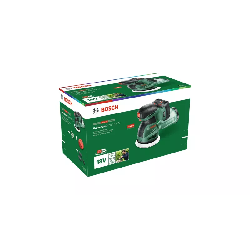 Bosch UniversalOrbit 18V-20 Exzenterschleifer 23000 OPM Schwarz, Grün